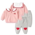 thumbnail image 1 of KYAIGUO Ensemble de Chandails en Molleton Princesse pour Bébé Filles 2 Pcs Col Poupée Doux et Pantalons, 1 of 8