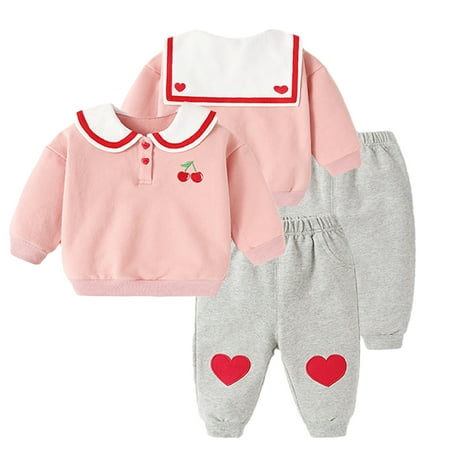 

Esaierr Toddler Baby 2Pcs Spring Fall Sweatshirt Outfits for Boys Girls Newborn Long Sleeve Pullover Lapel Tops + Sweat Pants Clothes Set Kids Girls Two Piece Set for 6M-3 Years