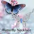 thumbnail image 3 of DVEATR 925 Sterling Silver Moissanite Opal Butterfly Necklaces, Silver Opal Butterfly Pendant Necklace Jewelry Gift for Women Wife, 3 of 9
