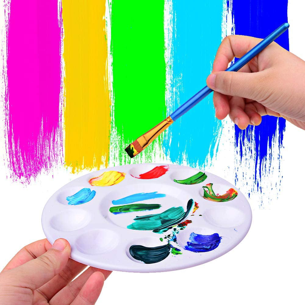 20 Pcs Paint Pallet Brushes with 6 Pcs Paint Trays for Kids and Adults to Painting or Have A Birthday Painting Party