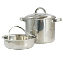 Oster Sangerfield 5-Quart Stainless Steel Pasta Pot Set with Strainer Lid and Steamer Basket - Durable, Polished Stainless Steel Construction