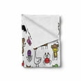 thumbnail image 2 of Cartoon Soft Flannel Fleece Throw Blanket, Arrangement Style Animals Drawn in Child Friendly Manner Fun, Cozy Plush for Indoor and Outdoor Use, 60" x 80", Multicolor, by Ambesonne, 2 of 6