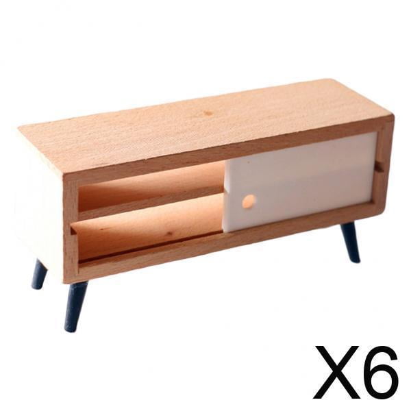 BELOVING 6xDolls TV Stand 1:12 1:6 Living TV Cabinet