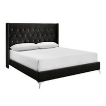 New Classic Furniture Huxley Solid Wood California King Panel Bed in Black