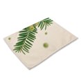 thumbnail image 1 of Mantel individual antideslizante con aislamiento térmico y estampado de plantas verdes, tapete para mesa con tenedor y plato (MP0083-5), 1 of 1