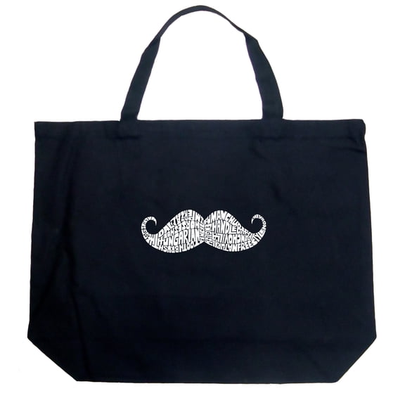 LA Pop Art Large Word Art Tote Bag - WAYS TO STYLE A MOUSTACHE