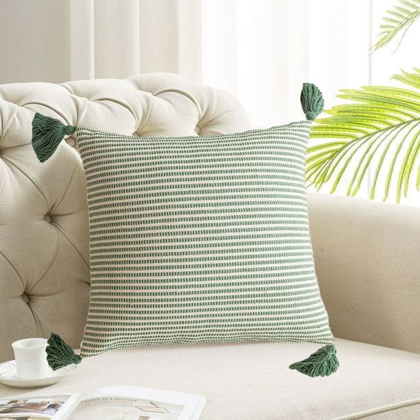 Xihbxyly Juego de Fundas de Almohada Románticas, Exquisito Diseño de Borlas Bordadas, Material de Dacrón Suave y Cómodo, Decoración Acogedora para La Sala de Estar, Estilo Elegante para El Hogar, Tam