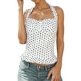 thumbnail image 1 of Gpoecd Camisoles à Col Rond pour Femmes Débardeur d'Été pour Femmes Mode Sans Manches à Col avec Détail à Nouer Camisole Décontractée de Plage Extensible Confortable pour Usage Quotidien Camisole pour Femmes Blanc,m, 1 of 4