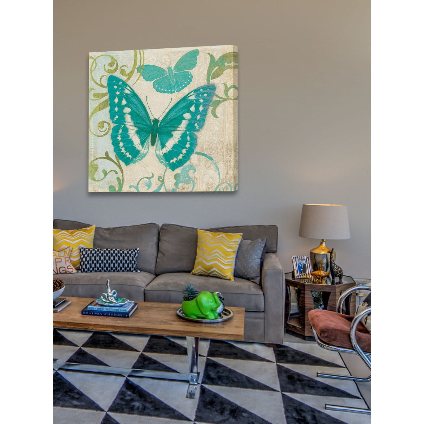 Marmont Hill "Teal Butterfly" Painting Print on Canvas