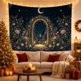 thumbnail image 3 of Moon Garden Archway with Roses and Lanterns, Mystical Cottagecore Style for Garden Lovers, Celestial Wall Decor Housewarming Gift, Tapestry Wall Hanging for Bedroom and Living Room, 3 of 7