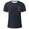 thumbnail image 4 of T-shirts for Men Print Coconut Tree Blouses Round Neck Casual Short Sleeve Round-Neck Top Navy XXXL Mens Tops, 4 of 4
