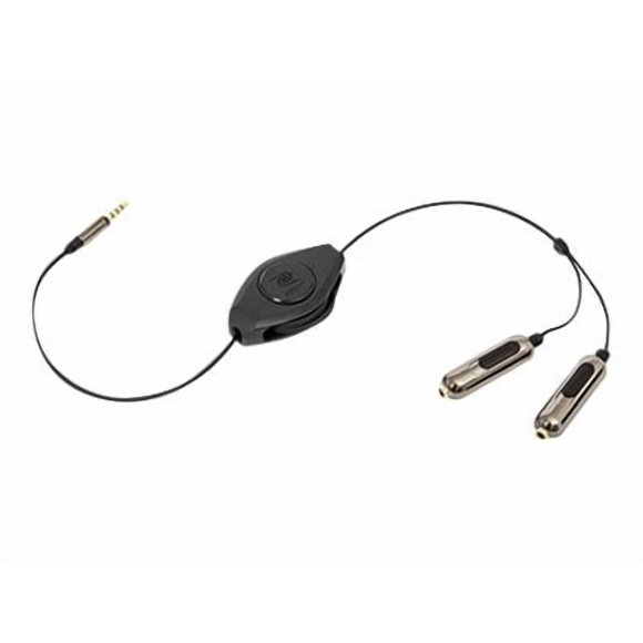 Emerge - Audio splitter - mini jack male to mini jack female - 5 ft - retractable