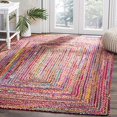 thumbnail image 2 of Safavieh Cape Cod Collection CAP202A Tapis Fait Main en Jute Tressé et Coton, 5 Pieds x 8 Pieds, Rouge / Multi, 2 of 5