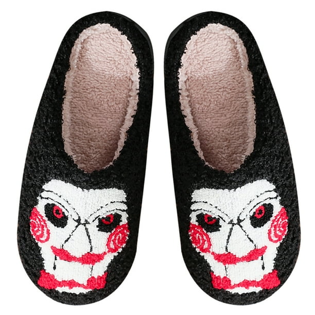 Pantuflas para asustar a la motosierra de Halloween (40-41 Susto de motosierra para 39-40 pies)
