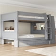 thumbnail image 3 of Harper & Bright Designs Full Size Bunk Bed with Desk and Storage, Space-Saving Wooden Bunk Bed with Bookshelves & 3 Drawers, Gray, 3 of 10