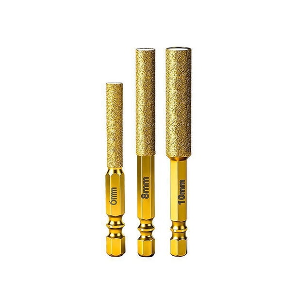 Juego de brocas de diamante para baldosas con cera refrigerante para perforación de mármol, granito, vidrio, hormigón, vástago hexagonal antideslizante.