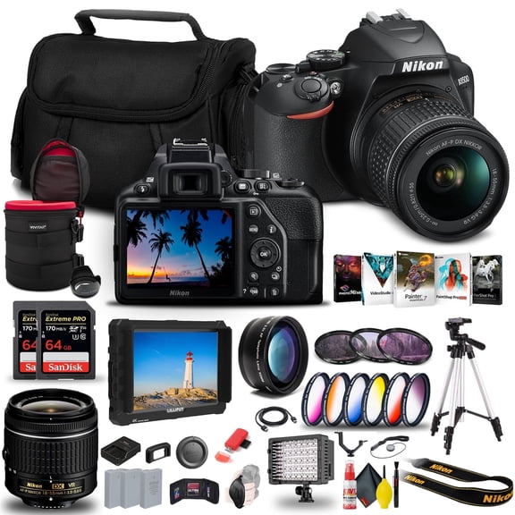 Nikon Autofocus Handheld DSLR Camera Pro Tripod Case Filter Kit