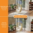 thumbnail image 5 of DWVO Indoor Outdoor Swing Egg Chair with Stand, Patio Wicker Hanging Egg Basket Chair with Soft Cushion UV Resistant 385LBS Capacity for Patio Backyard, Beige, 5 of 8