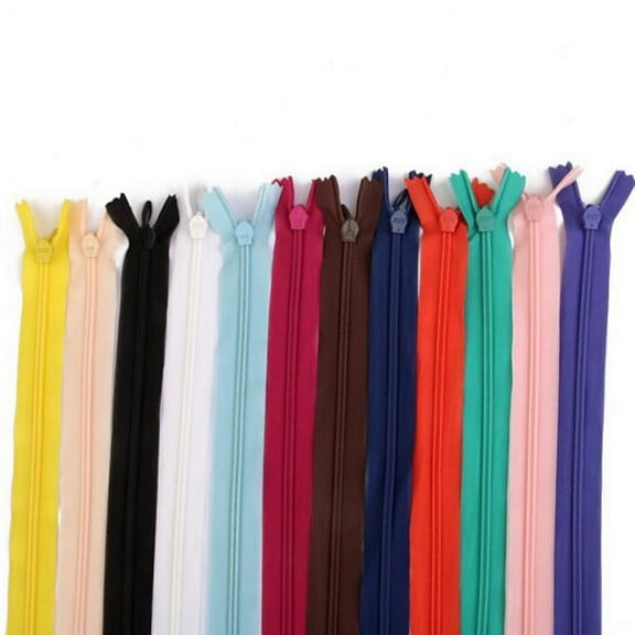 OUNONA Nylon Invisible Zippers for Sewing Projects 50pcs Random Color Each about 7-inch