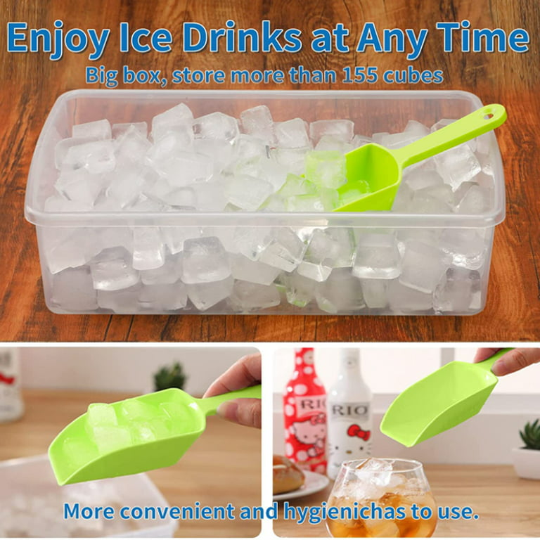 Deep Fridge Bins Heart Ice Tray Snow Cap Candy Stackable Ice Cube Tray Set with Lid for Freezer Ice Lattice Silica Gel Ice Box Ice Cube with Ice Packs