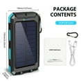 thumbnail image 4 of BAOKALER 30000mAh Solar Charger for Cell Phone iPhone, Portable Solar Power Bank with Dual 5V USB Ports, 2 Led Light Flashlight, Compass Battery Pack for Outdoor Camping Hiking(Blue), 4 of 11