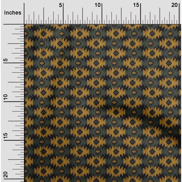 oneOone Viscose Chiffon Fabric Geometric Ikat Print Fabric By Yard 42 Inch Wide