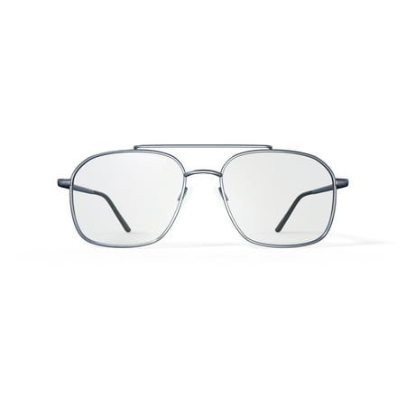 Walmart Men's Locke Square Prescription Eyeglasses with Case, Silver