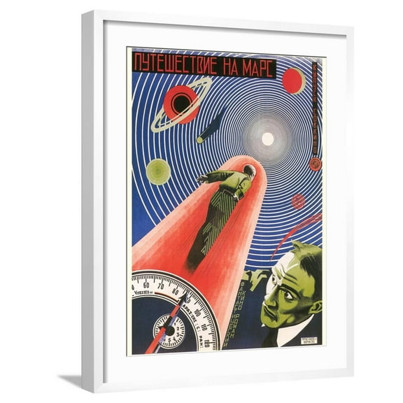 Art.com Russian Space Film Poster Art Print, White Frame Wall Art, 23" x 29"