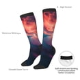 thumbnail image 4 of JUNZAN Cosmic Paint Swirl Pattern Fun Novelty Knee Warmer High Socks, 4 of 6