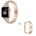 thumbnail image 2 of For Apple Watch Series 1/2/3 42mm Oval Alloy Strap Rhinestones Decor Watch Band + PC Watch Case, 2 of 5