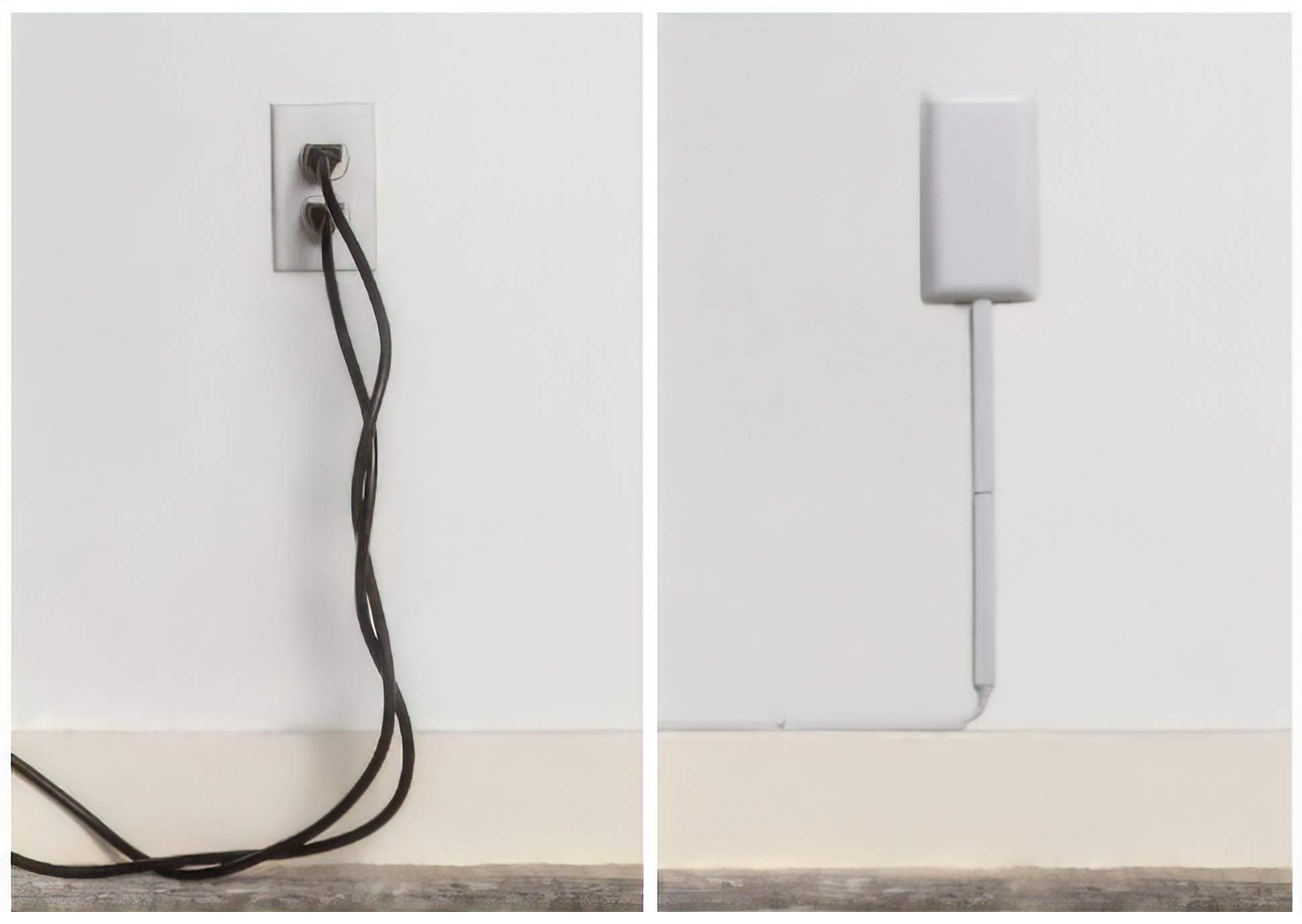 Sleek Socket Child & Pet Protector Inverted Outlet Concealer 8ft Extension Cord with Multiple Outlets