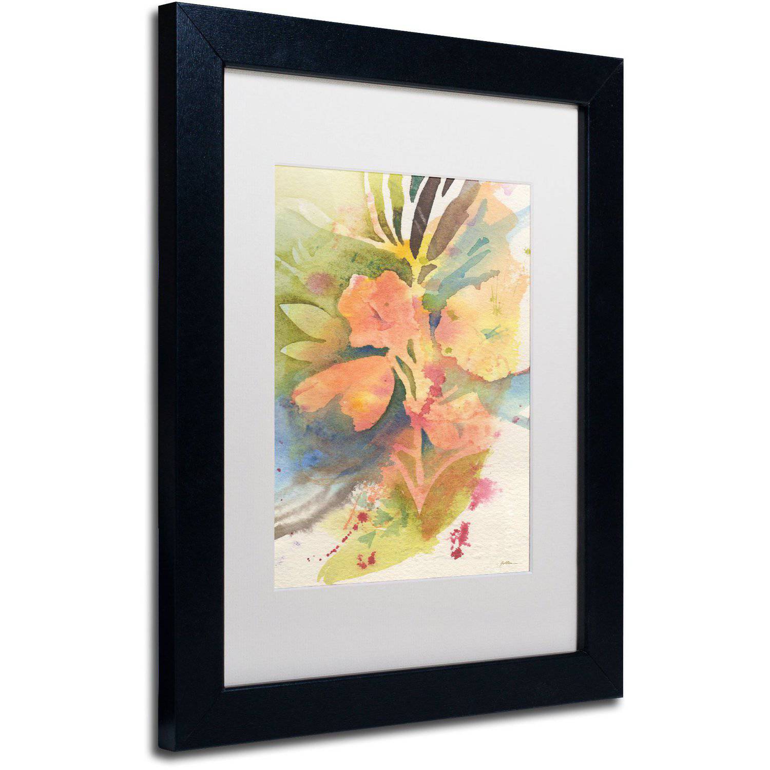 Trademark Fine Art "Sunlight Blossoming" Canvas Art by Sheila Golden White Matte, Black Frame