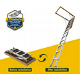 WIILAYOK Aluminum Attic Ladder Household Manual Lifting Attic Ladder Folding Loft Stairs