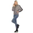 thumbnail image 4 of White Mark Women's Quilted Puffer Bomber Jacket, 4 of 7