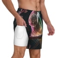 thumbnail image 3 of Picia Bird5 pattern Mens Swim Trunks with Compression Liner Stretch Beach Shorts Quick Dry with Zipper Pockets No-Chafing Board Shorts-XX-Large, 3 of 9
