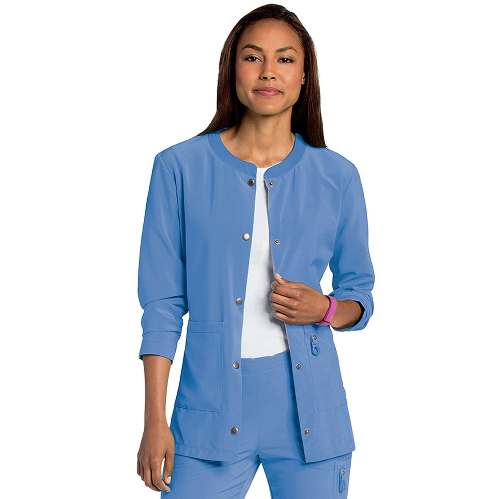 Lynx Women s Snap Front VersaTec Warm Up Solid Scrub Jacket