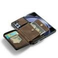 thumbnail image 5 of Nalacover Zipper Wallet Case for Samsung Galaxy Z Fold5, Soft Silicone Shockproof PU Leather Detachable Card Slots Holder Cash Pocket Slim Cover with Kickstand Magnetic Lens Protective Case, Brown, 5 of 13