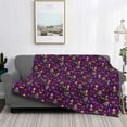 thumbnail image 2 of Yiaed Mardi Gra2 Print Blanket Throw Blanket Soft Cozy Flannel Blanket for Home Bed Sofa Couch Chair-80"x60", 2 of 6