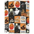 thumbnail image 3 of Halloween Blanket Happy Halloween 75*100 Soft Throw Blanket - Halloweens Themed Gift with Trick or Treat Pumkin Ghost Witch Black Cat Spider Bat Skull, 3 of 7