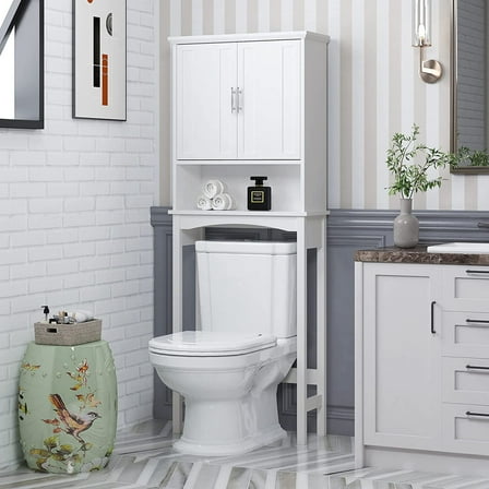 Spirich Over The Toilet Storage Cabinet, Bathroom Organizer Space Saver, White