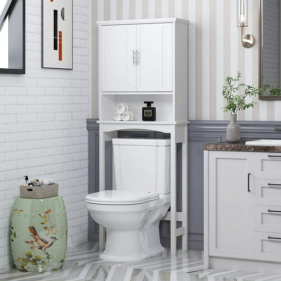 Spirich Over The Toilet Storage Cabinet, Bathroom Organizer Space Saver, White