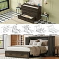 thumbnail image 6 of Bellemave Queen Size Farmhouse Murphy Bed Frame with Charging Station and Storage Drawer Foldable Cabinet Platform Bed for Guest Room or Home Office (Queen Size, Rustic Gray), 6 of 11
