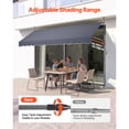 thumbnail image 4 of KFFKFF Manual Retractable Awning, 138" Outdoor Adjustable Patio Sunshade Shelter, Height-Adjustable Door and Window Canopy with Crank Handle for Backyard, Garden, Balcony, Dark Gray, 4 of 9