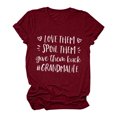 thumbnail image 1 of B91xZ Plus Size Womens Tops Sweat-Shirt Décontracté Imprimé Tee-Shirt avec Col Rond, Vin L, 1 of 1