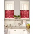 thumbnail image 5 of Red Plaid 2 Panel Kitchen Curtains for Small Windows, Modern Art Checkered Farmhouse Bathroom Tier Curtain, Short Window Treatment for Bedroom/Living Room 55"x24", 5 of 6