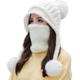 thumbnail image 1 of Gorro de invierno para mujer, conjunto de bufanda circular peruana, orejeras de esquí, 1 of 5