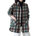 thumbnail image 5 of Womens Cardigan Plaid Fleece Lined Thickened Color Casual Long Sleeve Button Up Shirt Jacket Cozy Comfort Fit Lightweight Outwear Coats, 5 of 5