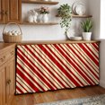 thumbnail image 2 of Red Brown Striped Sink Skirt for Bathroom, Self-Adhesive Under Sink Curtain, Modern Geometric Minimalist Lines Hide Pipes & Storage Fabric Cabinet Skirt Cover for Kitchen Laundry 32"x55", 2 of 8