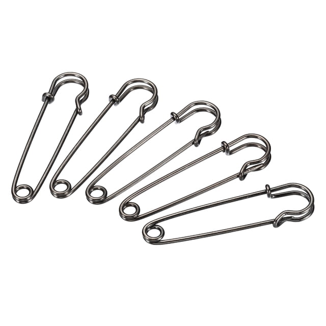 Uxcell Safety Pins 2.76 Inch Large Metal Sewing Pins Black 50Pcs