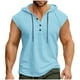 thumbnail image 2 of pstuiky Camiseta sin mangas para hombre, Sudadera informal con capucha y botones para hombre Camisas para hombres m, 2 of 5